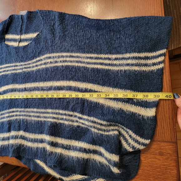 Wooden Ships Mohair Wool Striped Poncho Sweater S M L - Picture 6 of 7